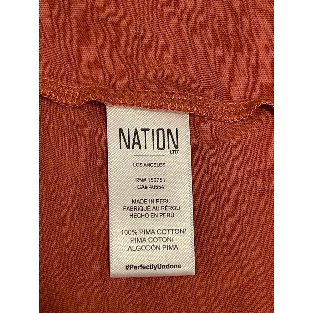 Nation Ltd  Puff Sleeve Crewneck Tee size S Red Clay - Picture 7 of 8